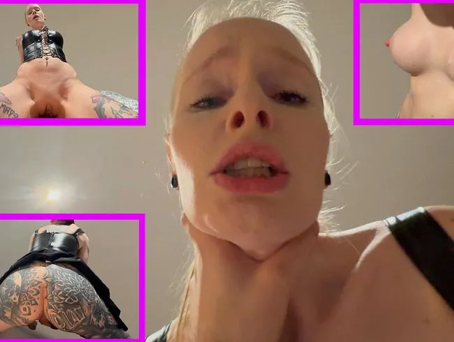 Dreckige Lederschlampe braucht Sperma! Blank gefickt bis zum Mega-Cumshot!