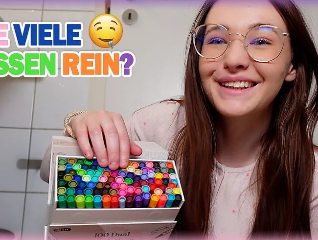 Stifte Challange! Wie viele passen in meine Pussy!