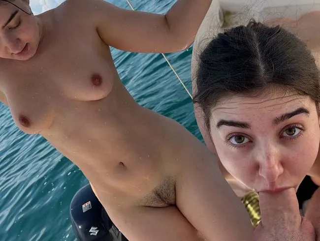 Kaum aus dem Wasser direkt gefickt! Boot-Nacktbaden endet mit Schlucken!