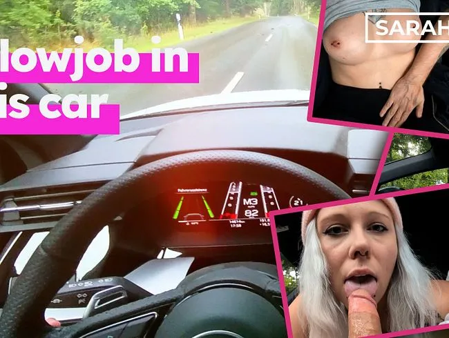 Spontaner Blowjob im Auto - eigentlich hätte er sie nur zu ihrer Freundin fahren sollen.