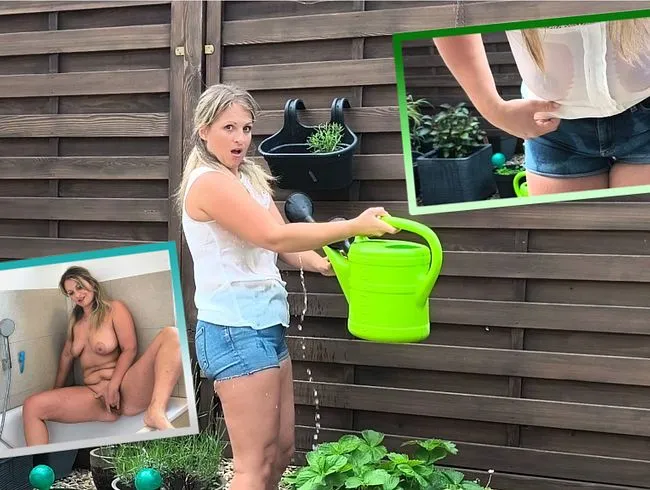 Feuchte Gartenarbeit , mit Feuchten Ende