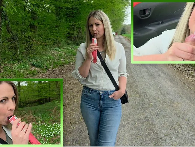 Zu heiß für einen einfachen Spaziergang - Schwanzgeil nach meinen Eis