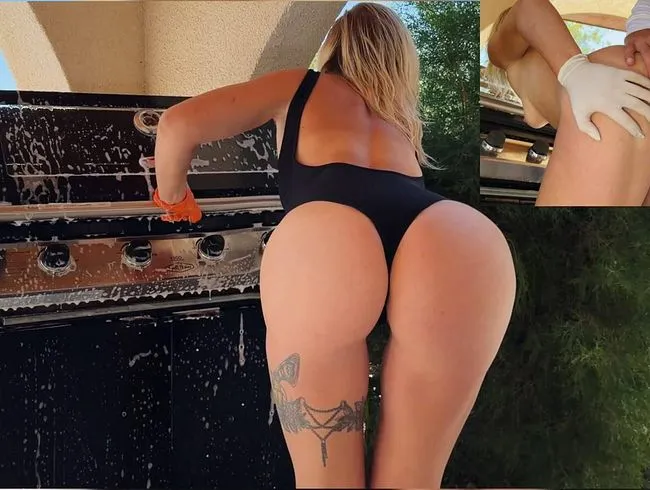 NOTGEILE LATEXSCHLAMPE am Grill Kameramann flippt total aus und flutet mir die Fresse mit Wichse!